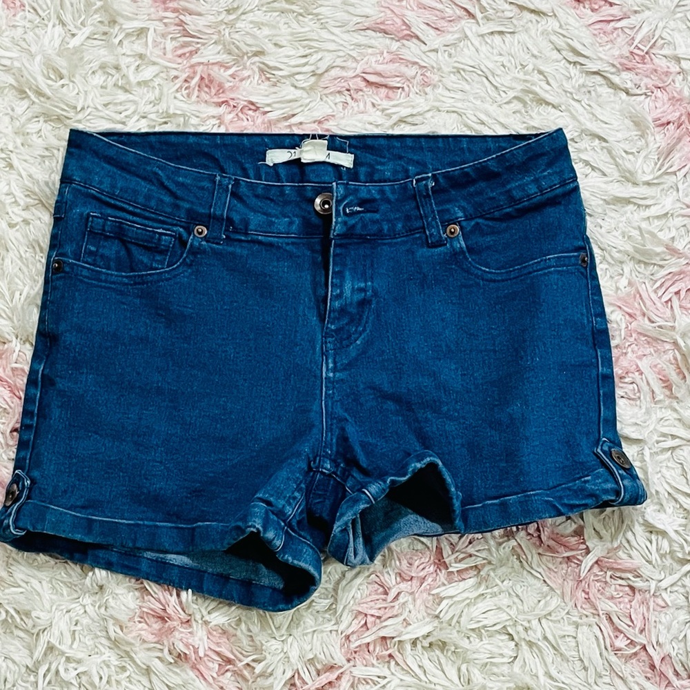 Blue high waisted shorts